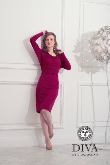 Платье для кормящих и беременных Diva Nursingwear Paola, цвет Berry