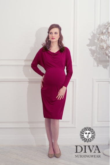 Платье для кормящих и беременных Diva Nursingwear Paola, цвет Berry