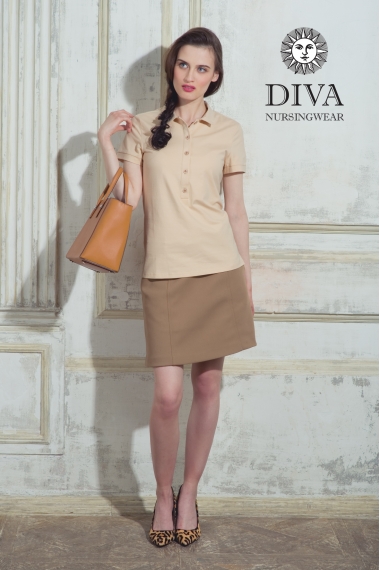 Топ для кормления Diva Nursingwear Polo, цвет CelesteТоп для кормления Diva Nursingwear Polo, цвет Grano